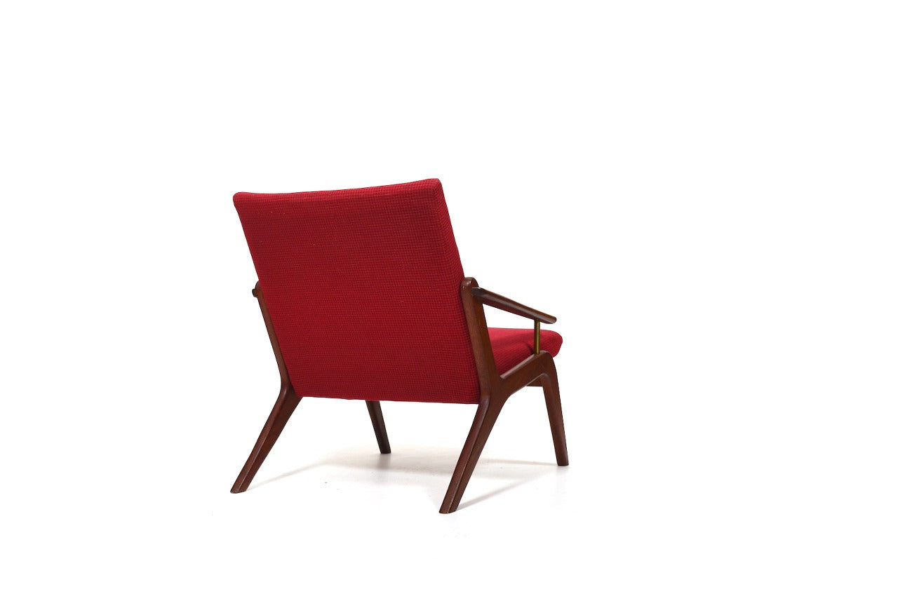 Mid Century Danish Teak And Brass Easychair 1960s